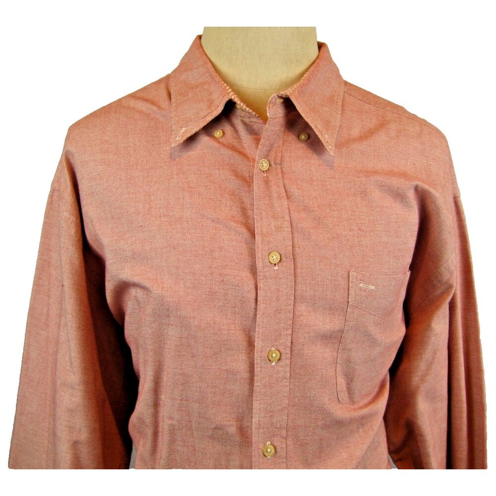 Mens NATURALIFE 100% Cotton LS Rose Pinpoint Oxford Cloth Dress Shirt sz XXL